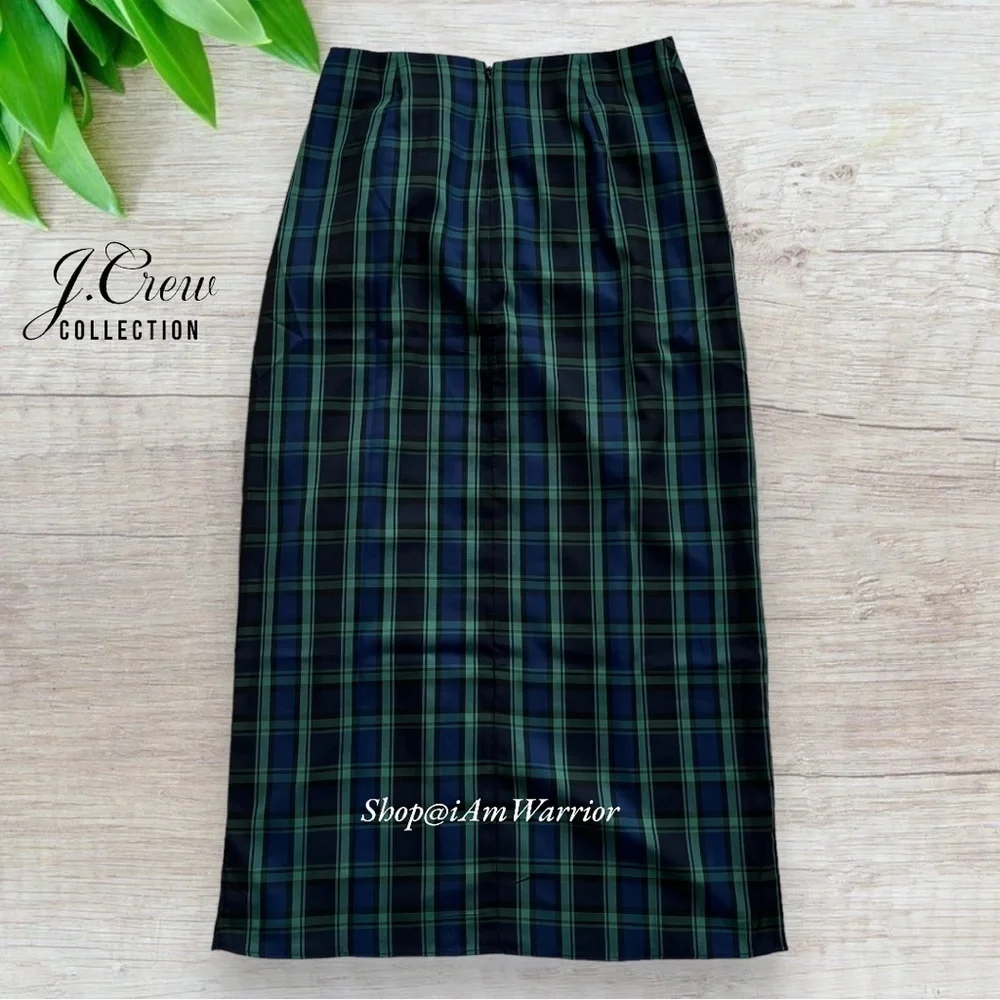 J.Crew NWT evergreen tartan ruffle midi/maxi skirt *shop@iamwarrior